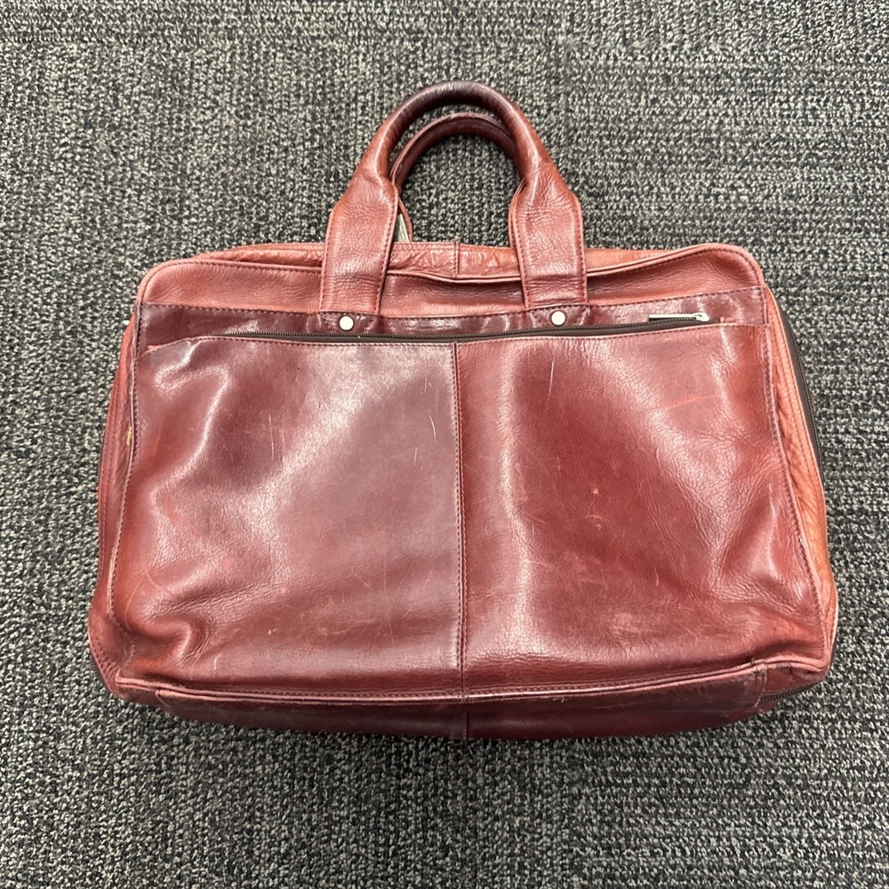 Kenneth‎ Cole Reaction Leather Messenger Laptop Vintage  Bag Brown - Picture 4 of 8